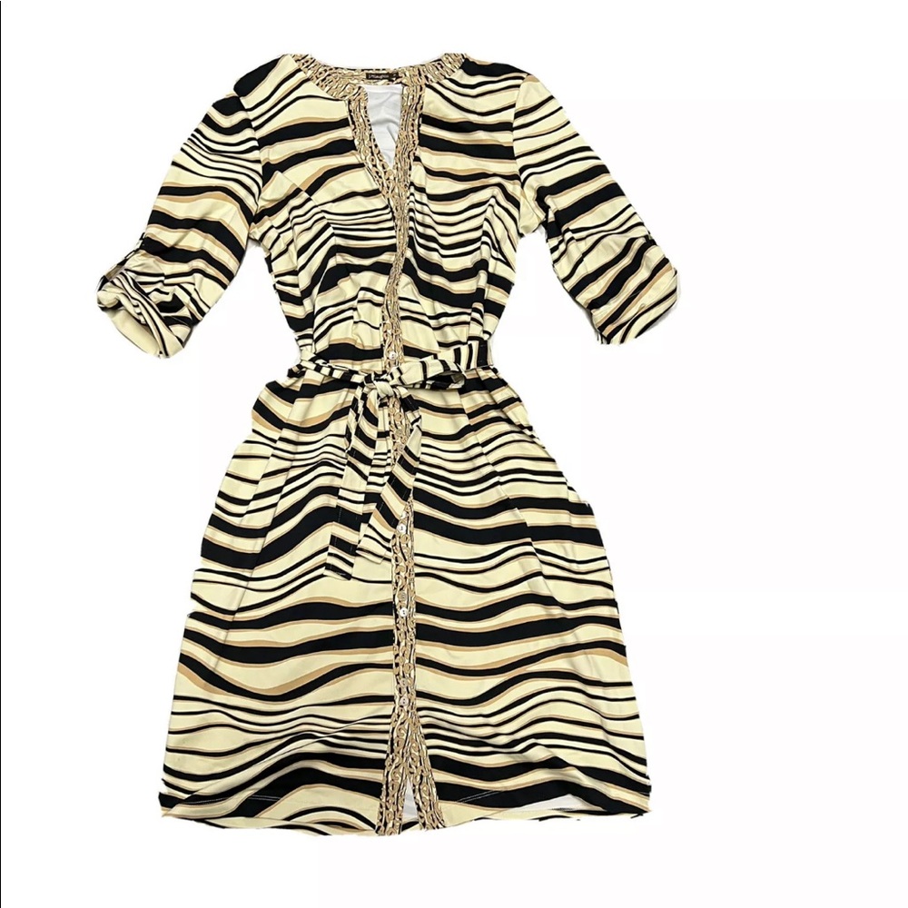J. McLaughlin Belted Catalina Cloth Button-Front Dress